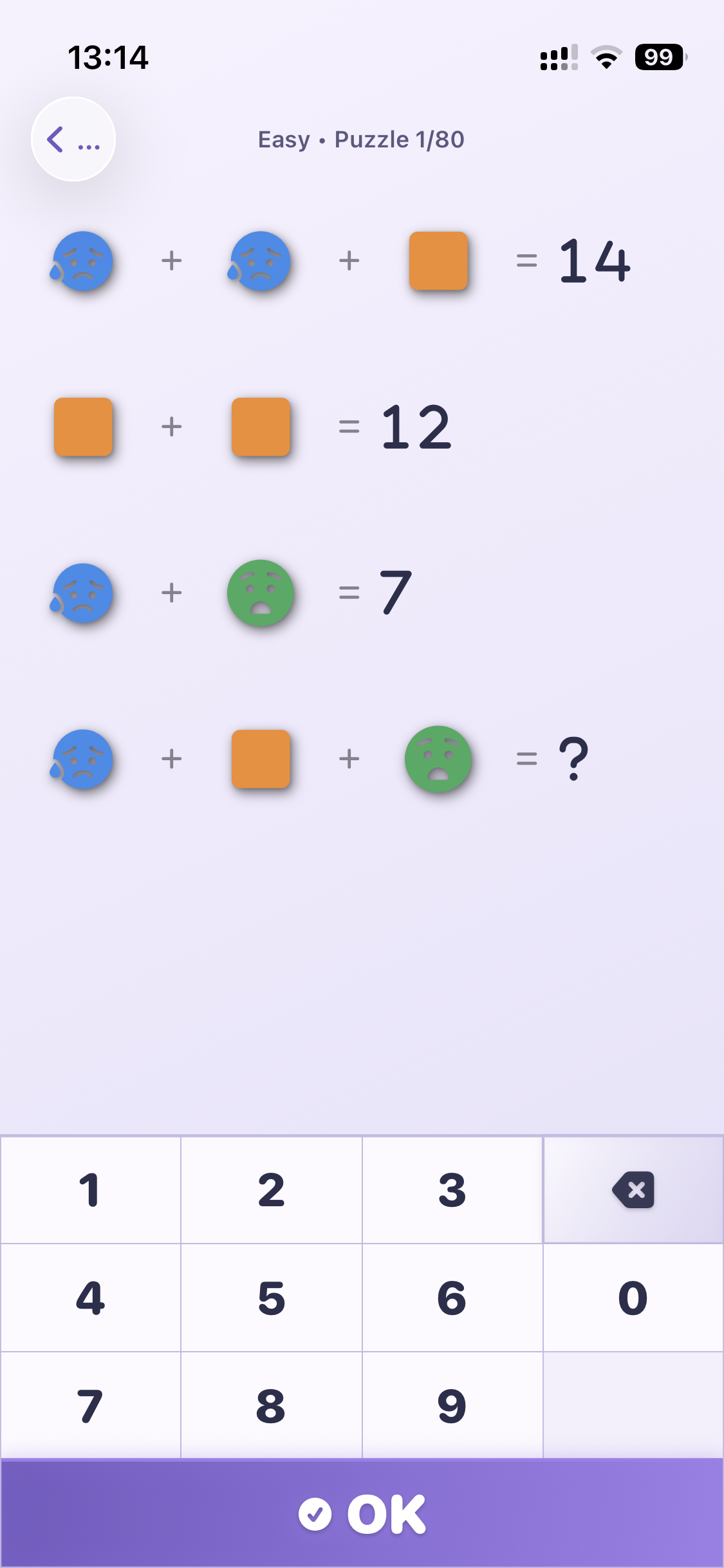 EQ Puzzle progress screen